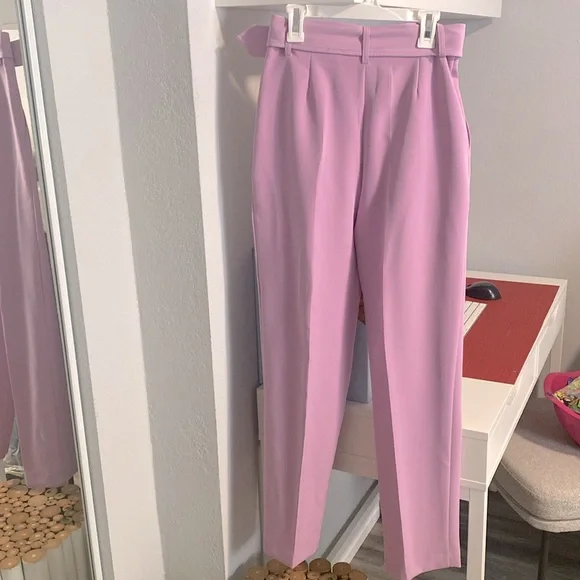 Zara Women's Purple High-Waisted Pants - Picture 6 of 10